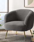 Armchair Lounge Chair Accent Chairs Arm Armchairs Sherpa Boucle Charcoal