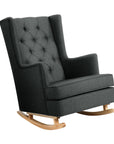 Charcoal  Rocking Chair Armchair Linen Fabric