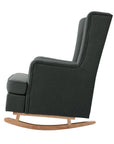 Charcoal  Rocking Chair Armchair Linen Fabric