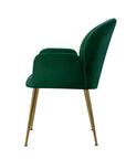 Artiss Dining Chairs Set of 2 Velvet Armchair Green