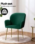 Artiss Dining Chairs Set of 2 Velvet Armchair Green