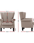 Andrew Beige Armchair Wingback