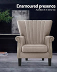 Andrew Beige Armchair Wingback