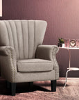 Andrew Beige Armchair Wingback