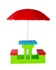 Durable Kids Picnic Table Set with Umbrella