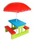 Durable Kids Picnic Table Set with Umbrella