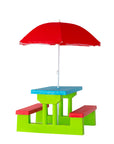 Durable Kids Picnic Table Set with Umbrella