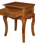 French Provincial 1 Drawer Lamp Table (Light Pecan)