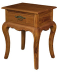 French Provincial 1 Drawer Lamp Table (Light Pecan)