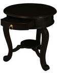 Round Cabriole Leg 1 Drawer Lamp Table (Chocolate)