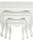 Queen Ann Nest of Table Set of 3 (White)