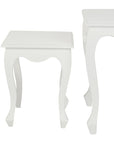 Queen Ann Nest of Table Set of 3 (White)