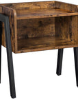 VASAGLE Side Table Rustic Brown and Black