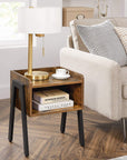 VASAGLE Side Table Rustic Brown and Black