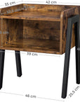 VASAGLE Side Table Rustic Brown and Black