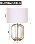 Rose Gold Table Lamp with Linen Drum Shade