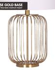 Rose Gold Table Lamp with Linen Drum Shade