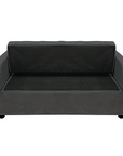 Sarantino Quincy 2-Seater Velvet Sofa Bed in Dark Grey with Wooden Frame and Tufted Design - Dark Grey