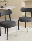 Charcoal Chic Boucle Elsa Dining Chairs