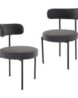 Charcoal Chic Boucle Elsa Dining Chairs