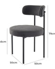 Charcoal Chic Boucle Elsa Dining Chairs