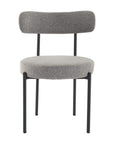 Plush Boucle Cushioned Elsa Dining Chairs in Slate Grey