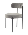 Plush Boucle Cushioned Elsa Dining Chairs in Slate Grey