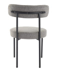 Plush Boucle Cushioned Elsa Dining Chairs in Slate Grey