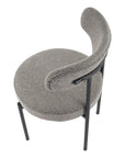 Plush Boucle Cushioned Elsa Dining Chairs in Slate Grey