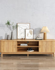 Lola Ribbed Natural Entertainment Unit