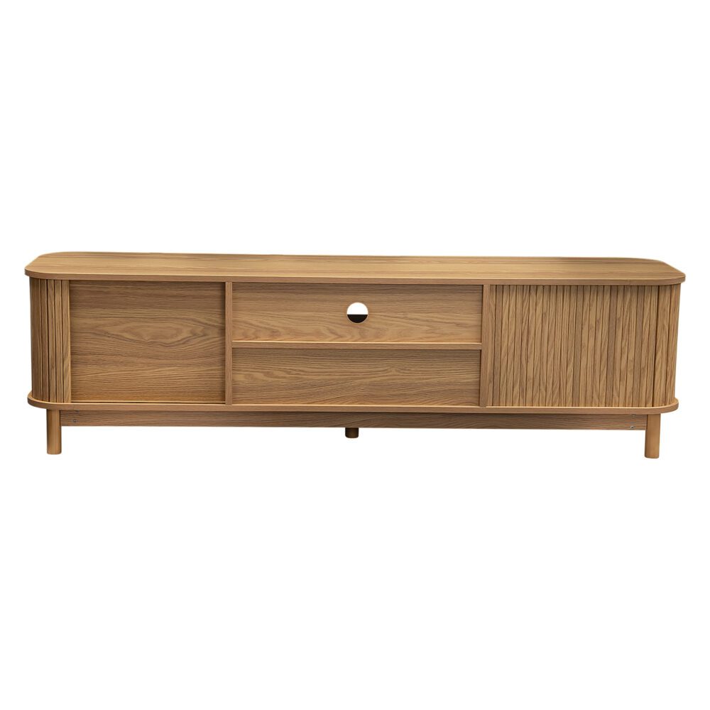 Lola Ribbed Natural Entertainment Unit