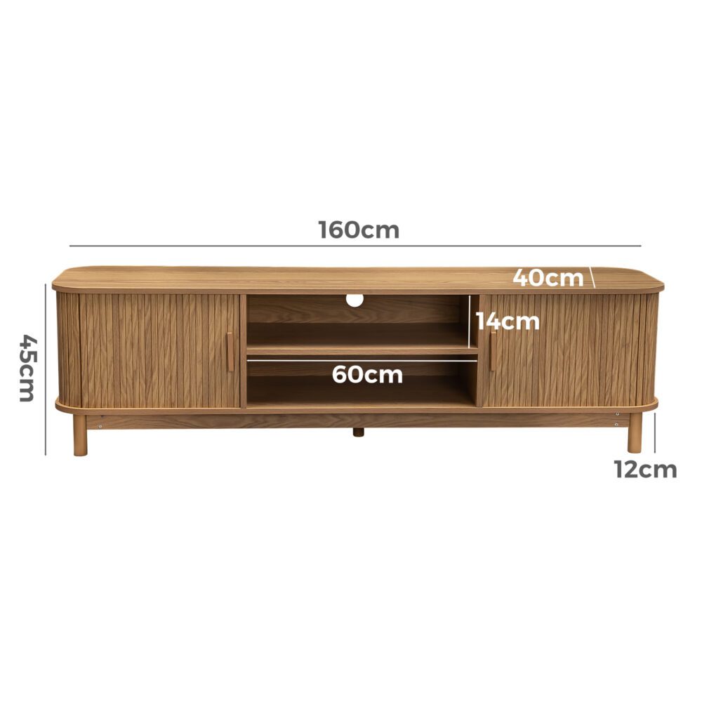 Lola Ribbed Natural Entertainment Unit