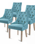 4X French Provincial Dining Chair Oak Leg AMOUR BLUE