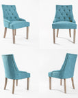 4X French Provincial Dining Chair Oak Leg AMOUR BLUE