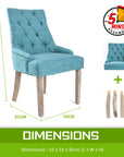 4X French Provincial Dining Chair Oak Leg AMOUR BLUE