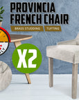 2X French Provincial Dining Chair Oak Leg AMOUR CREAM