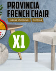 French Provincial Dining Chair Oak Leg AMOUR CREAM