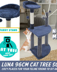 Cat Tree Multi Level Scratcher LUNA 96cm BLUE