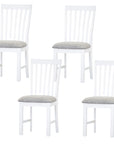 Laelia Dining Chair Set of 4 Solid Acacia Timber Wood Coastal Furniture - White