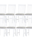 Laelia Dining Chair Set of 8 Solid Acacia Timber Wood Coastal Furniture - White