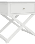 Daisy Side Table Desk Sofa End Table Solid Acacia Wood Hampton Furniture - White