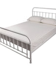 Metallica Queen Bed Size Metal Frame Platform Mattress Base - White