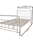 Metallica King Single Bed Size Metal Frame Platform Mattress Base - White