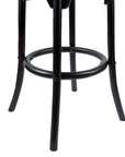 Aster 4pc Round Bar Stools Dining Stool Chair Solid Birch Wood Rattan Seat Black