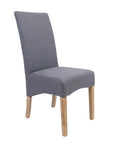 Jackson Dining Chair Set of 6 Fabric Seat Solid Pine Wood Furniture - Grey