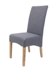 Jackson Dining Chair Set of 6 Fabric Seat Solid Pine Wood Furniture - Grey