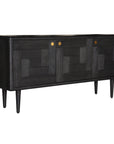 Claire Sideboard Buffet Table 160cm 3 Door Solid Oak Timber Wood - Black