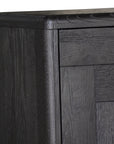 Claire Sideboard Buffet Table 160cm 3 Door Solid Oak Timber Wood - Black