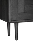 Claire Sideboard Buffet Table 160cm 3 Door Solid Oak Timber Wood - Black