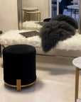 Interior Ave - Apollo Velvet Ottoman - Black